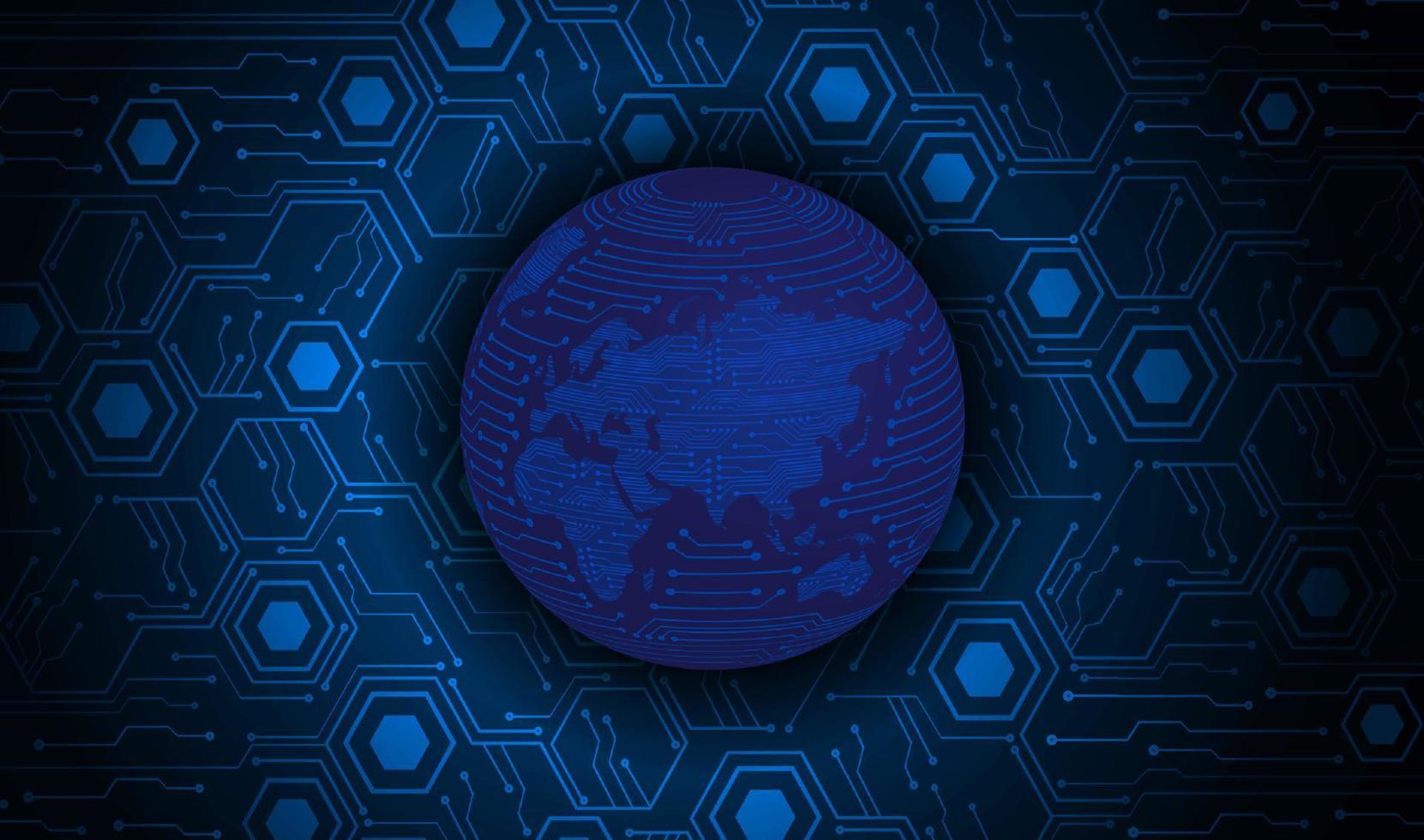 Modern Holographic Globe on Technology Background vector