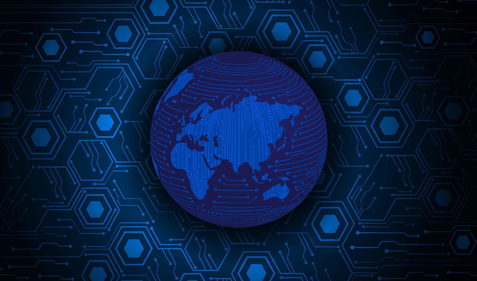 Modern Holographic Globe on Technology Background vector