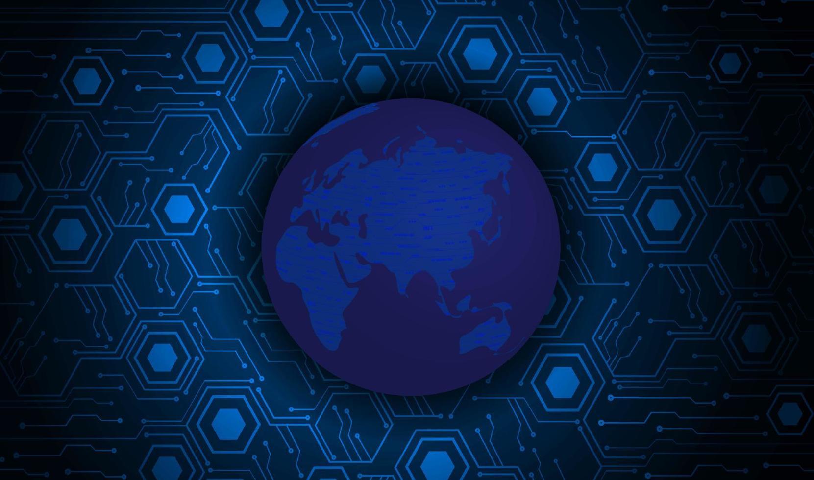 Modern Holographic Globe on Technology Background vector
