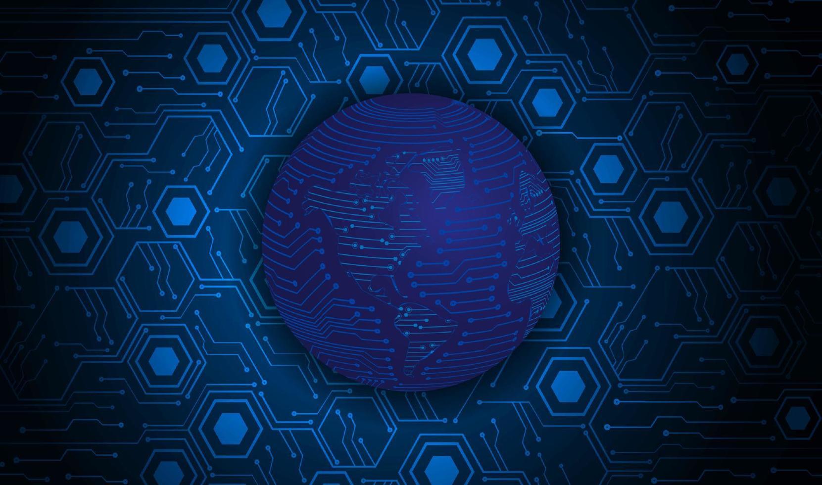 Modern Holographic Globe on Technology Background vector