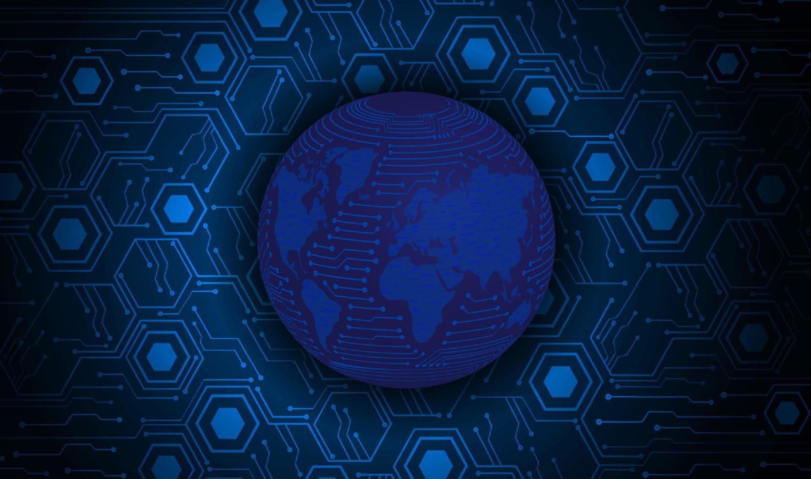 Modern Holographic Globe on Technology Background vector