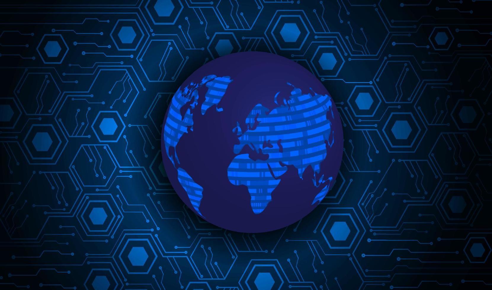 Modern Holographic Globe on Technology Background vector