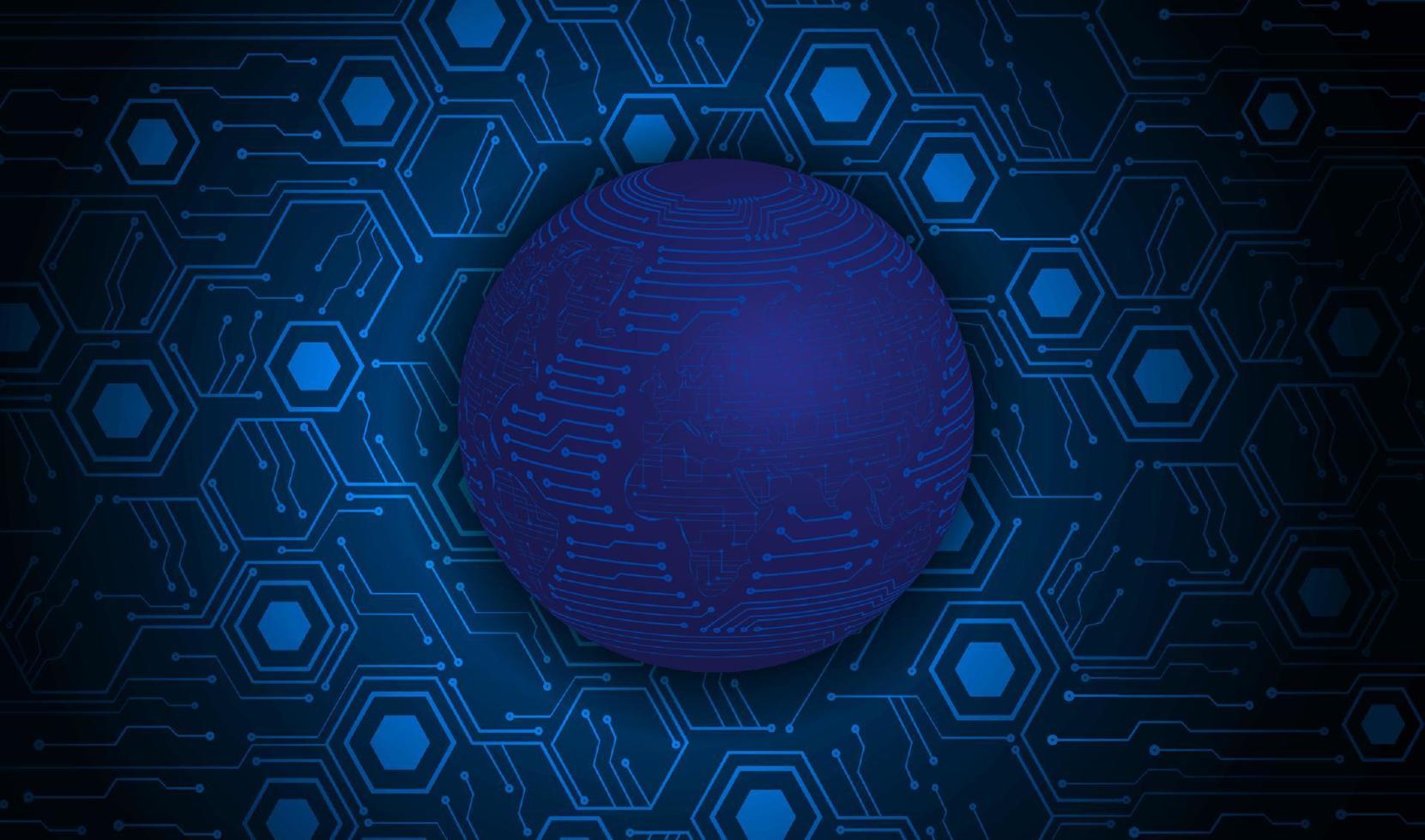 Modern Holographic Globe on Technology Background vector