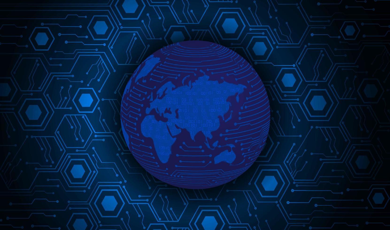 Modern Holographic Globe on Technology Background vector