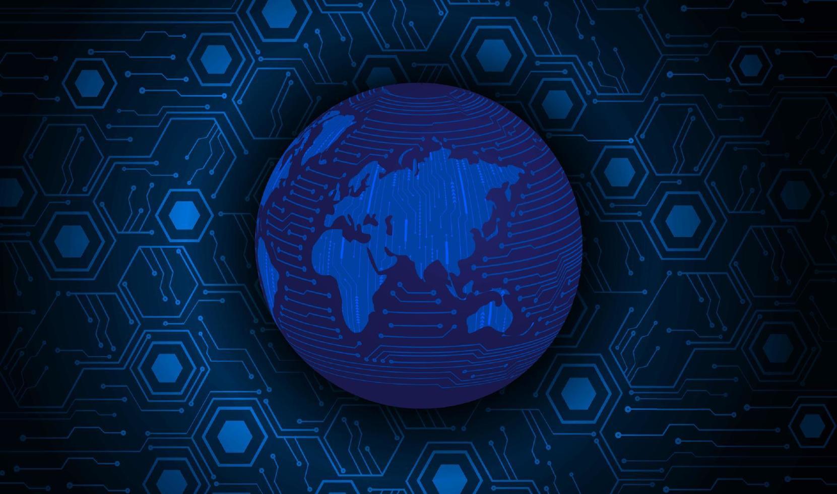 Modern Holographic Globe on Technology Background vector