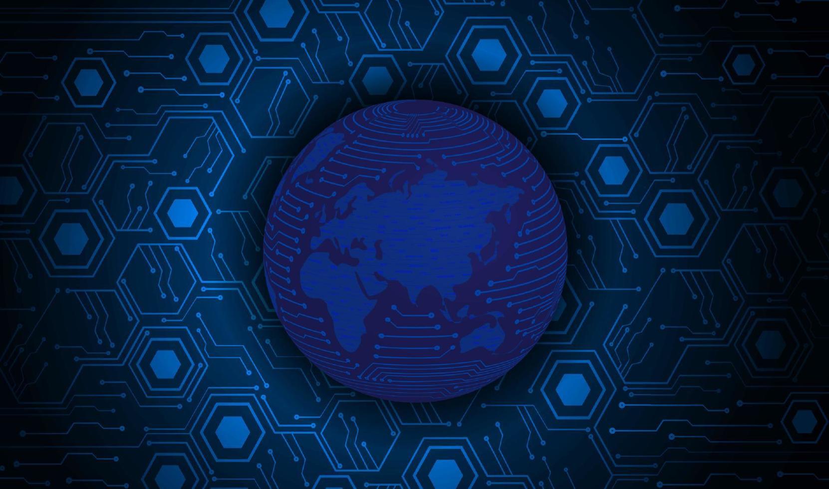 Modern Holographic Globe on Technology Background vector