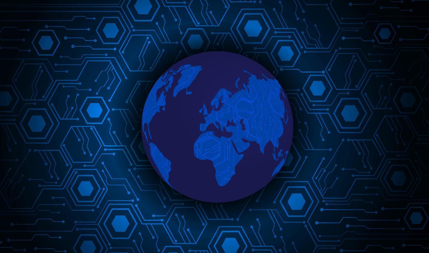 Modern Holographic Globe on Technology Background vector