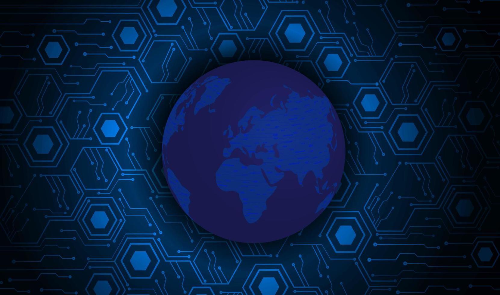 Modern Holographic Globe on Technology Background vector