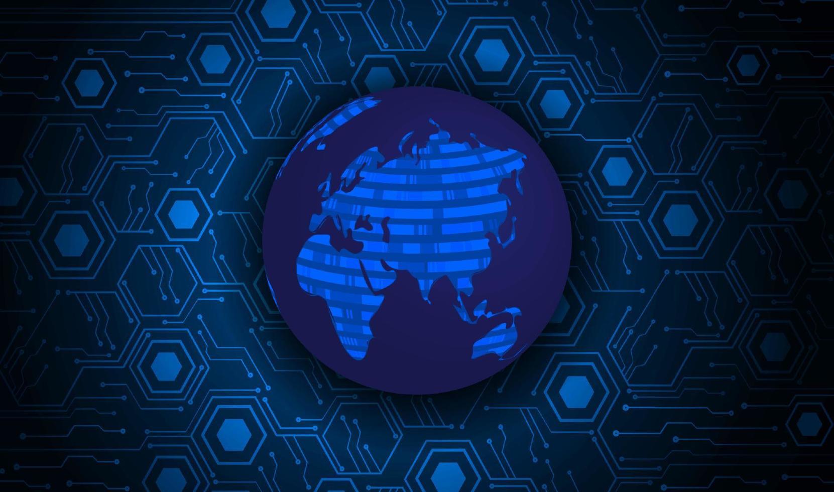 Modern Holographic Globe on Technology Background vector