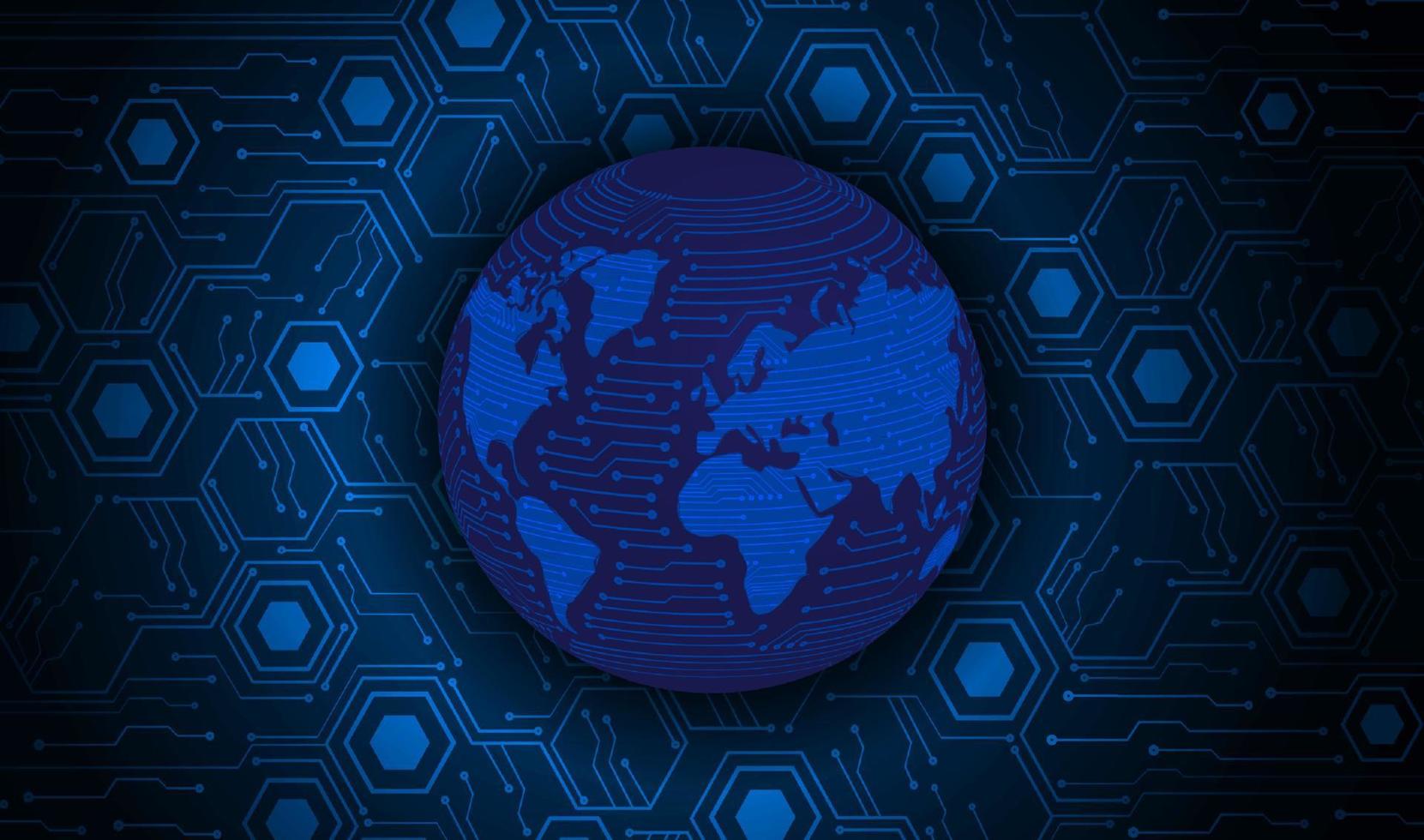 Modern Holographic Globe on Technology Background vector