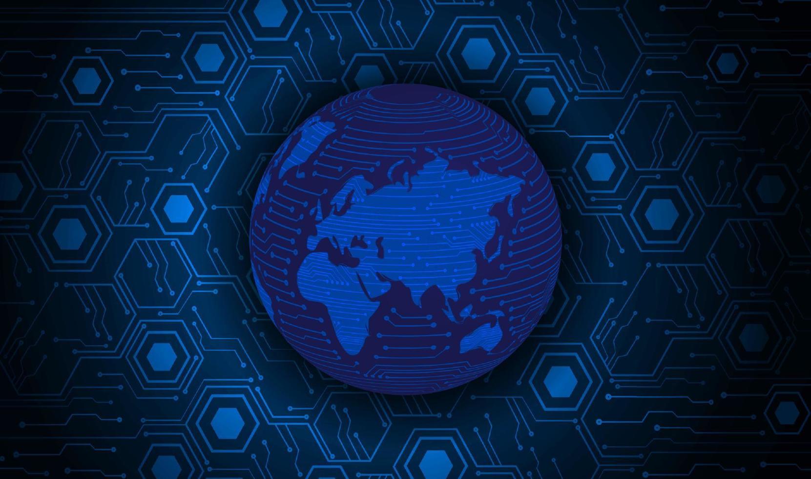 Modern Holographic Globe on Technology Background vector