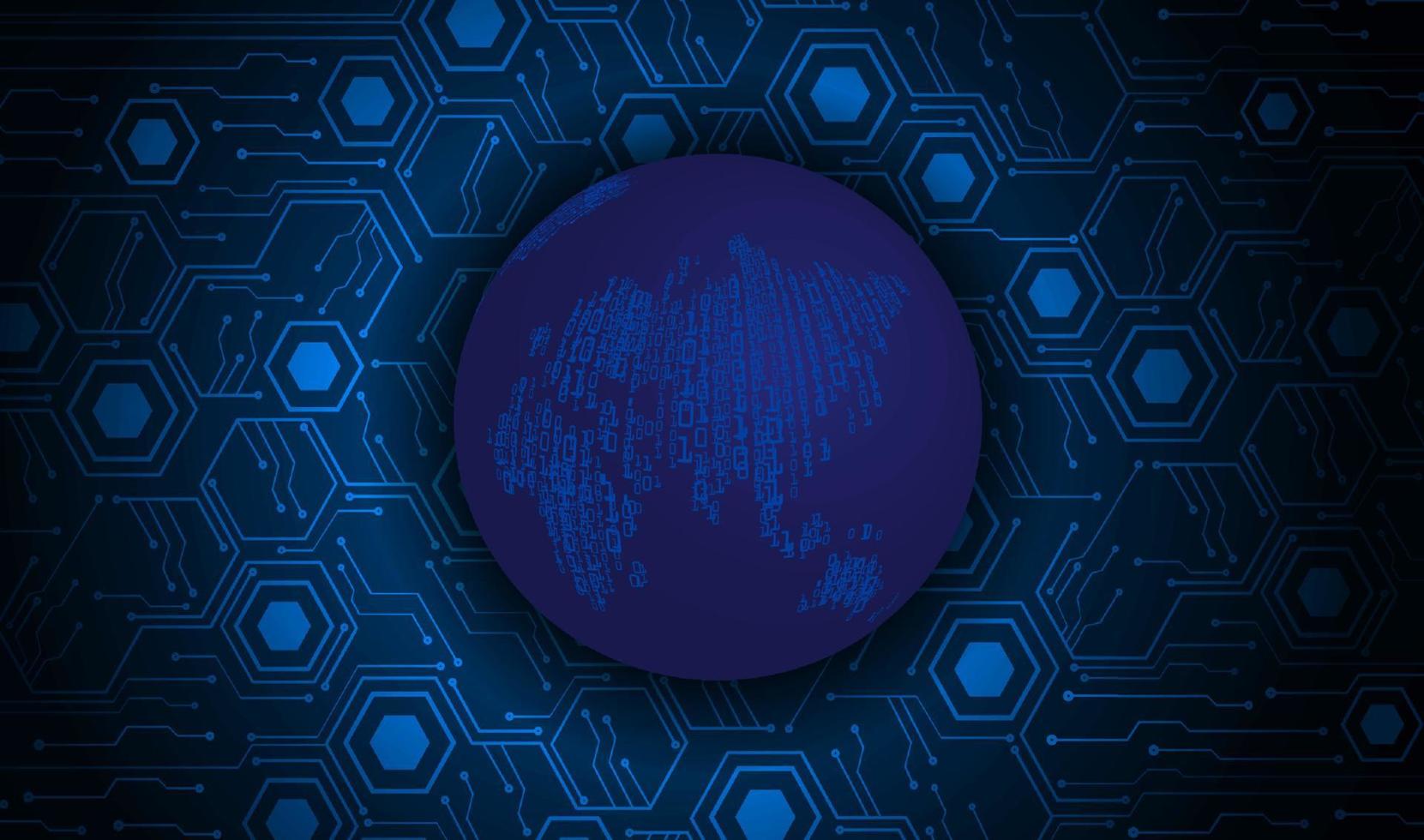 Modern Holographic Globe on Technology Background vector