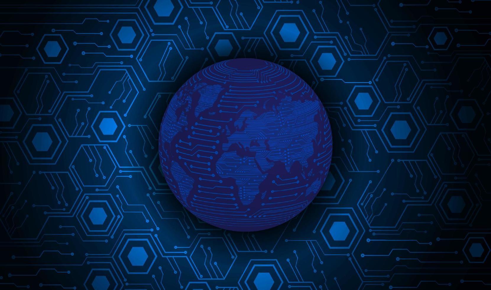 Modern Holographic Globe on Technology Background vector