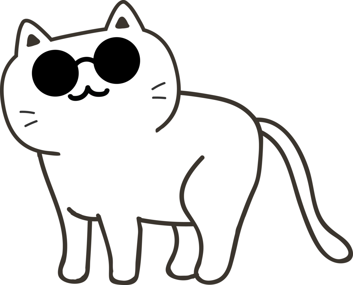 Cat cartoon character crop-out png