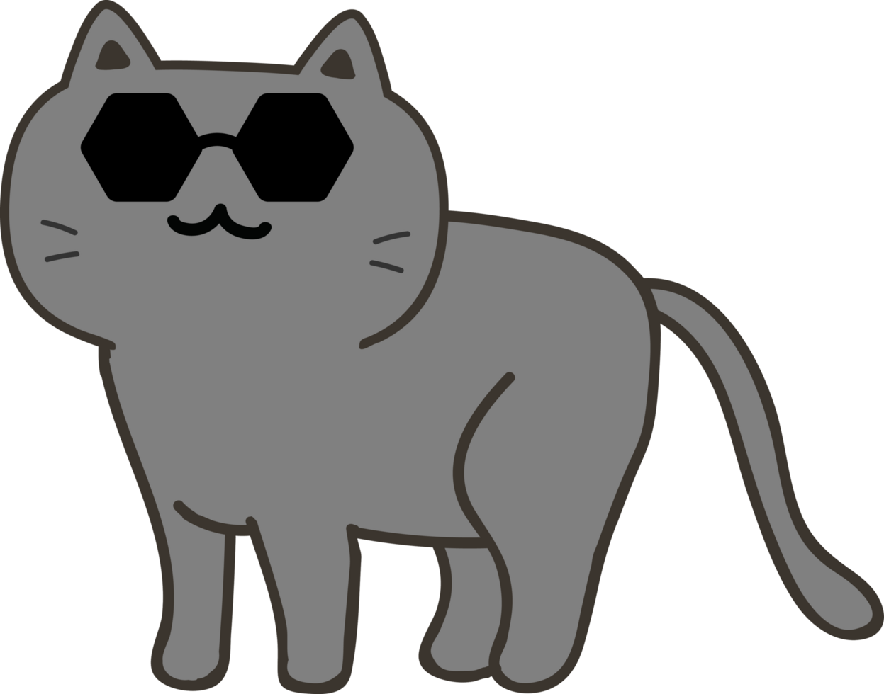 Cat cartoon character crop-out png