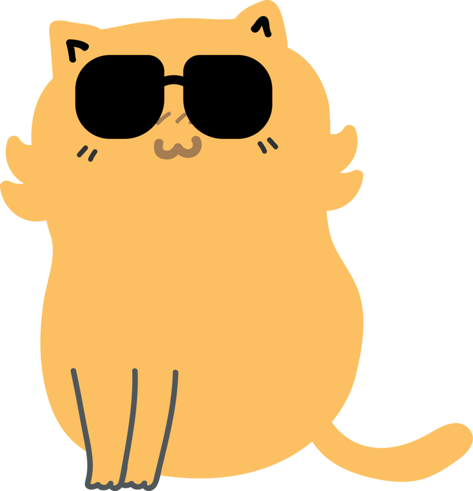 Cat cartoon character crop-out png