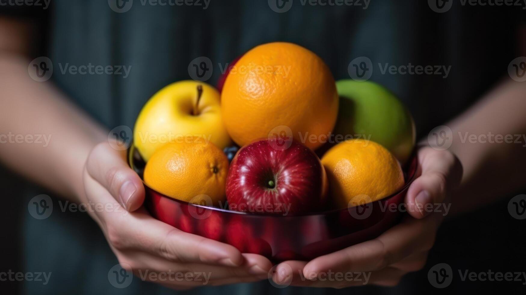 fruit in hand, summer fruit harvest photo