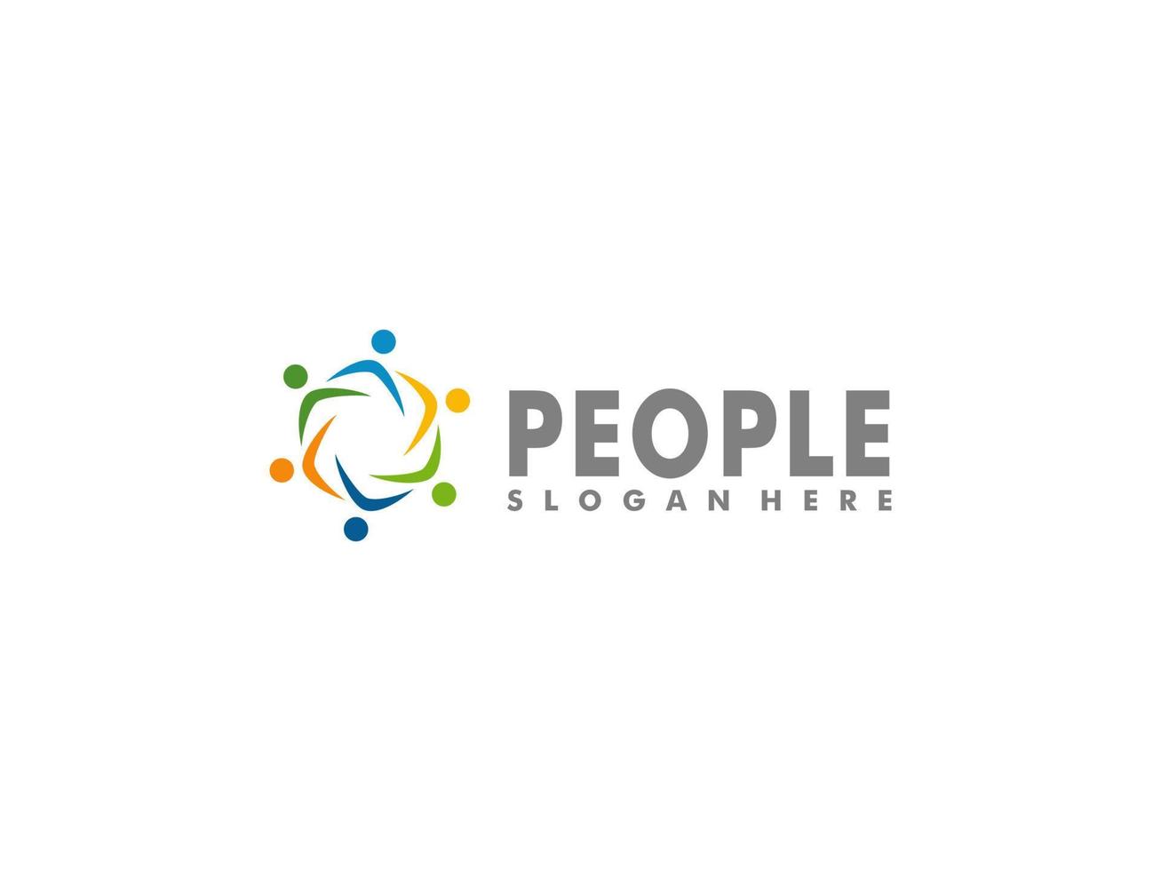 Creative people logo design template, social people logo vector