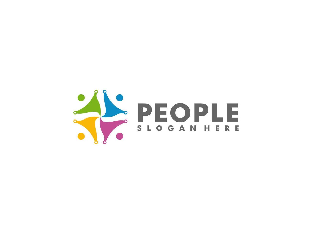 Creative people logo design template, social people logo vector