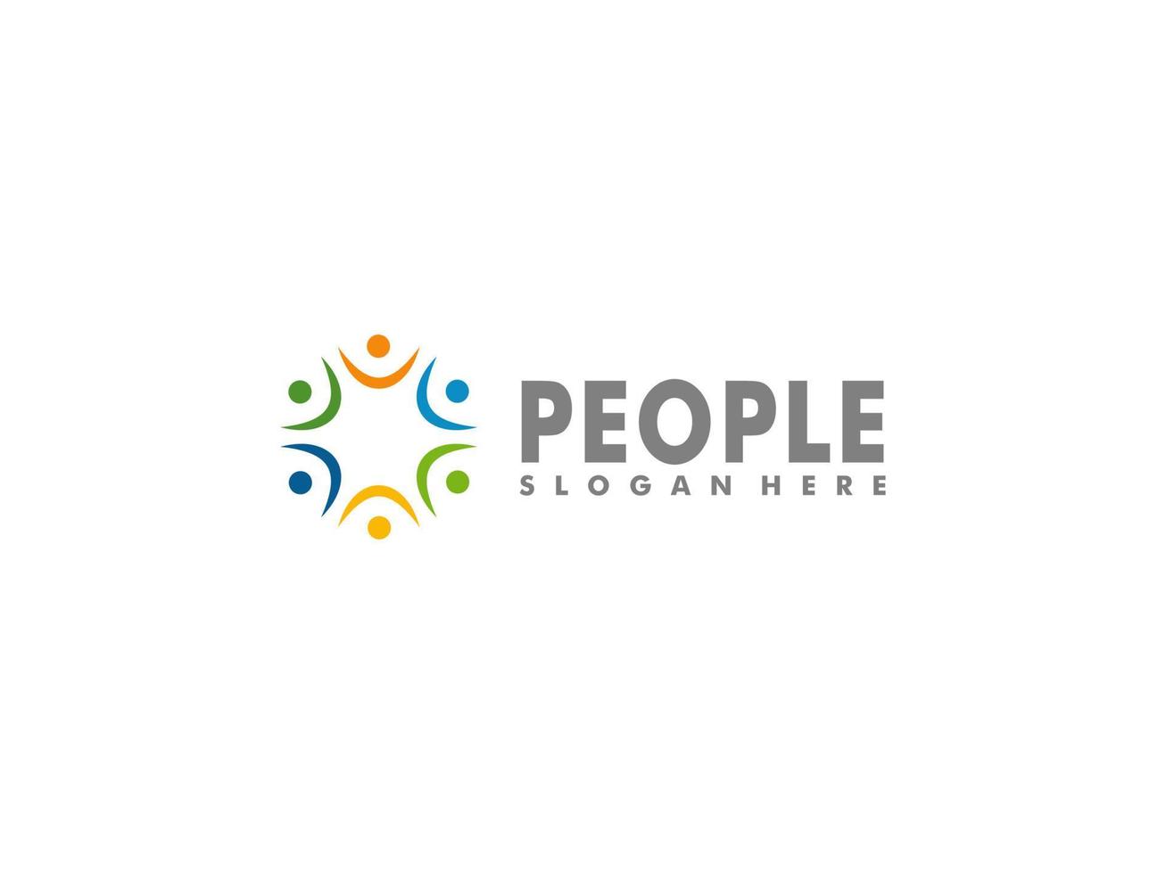 Creative people logo design template, social people logo vector