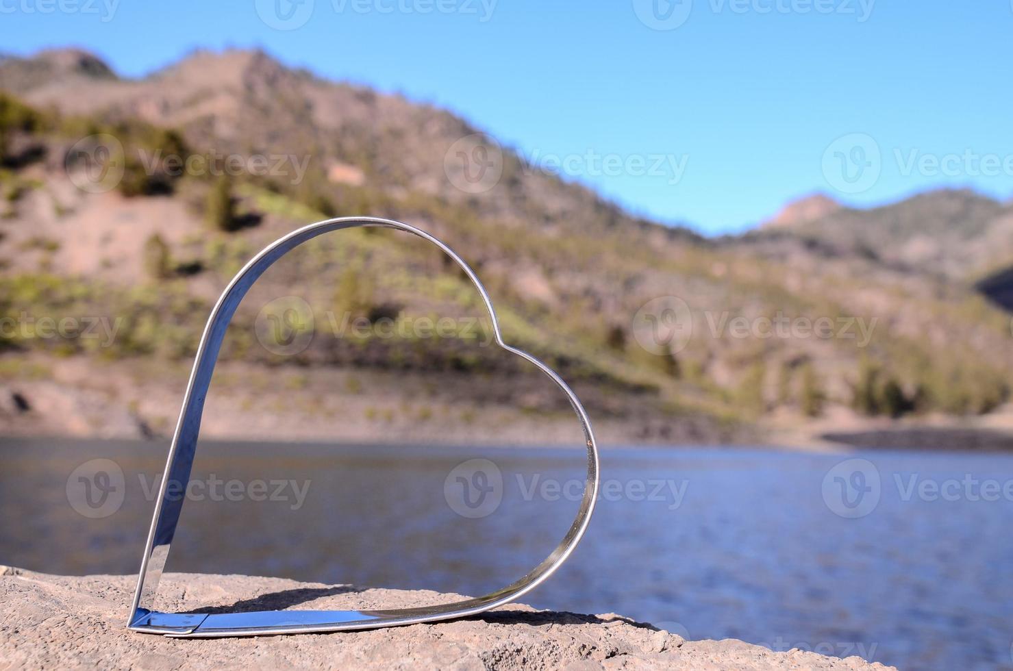 Heart shape on a rock photo