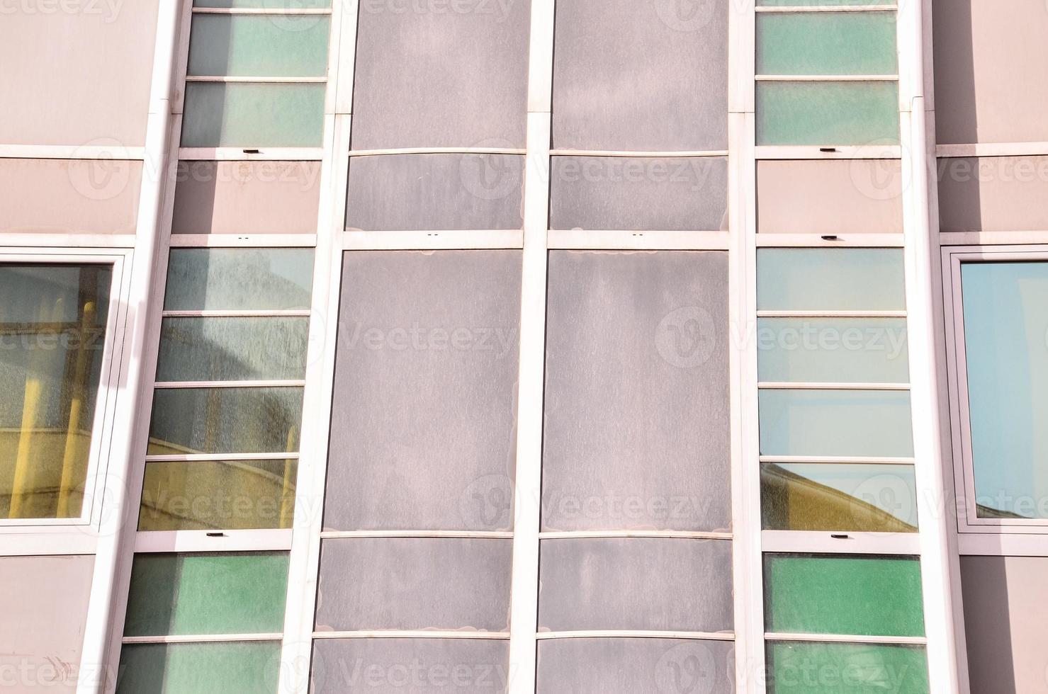 Pink and green building wall photo