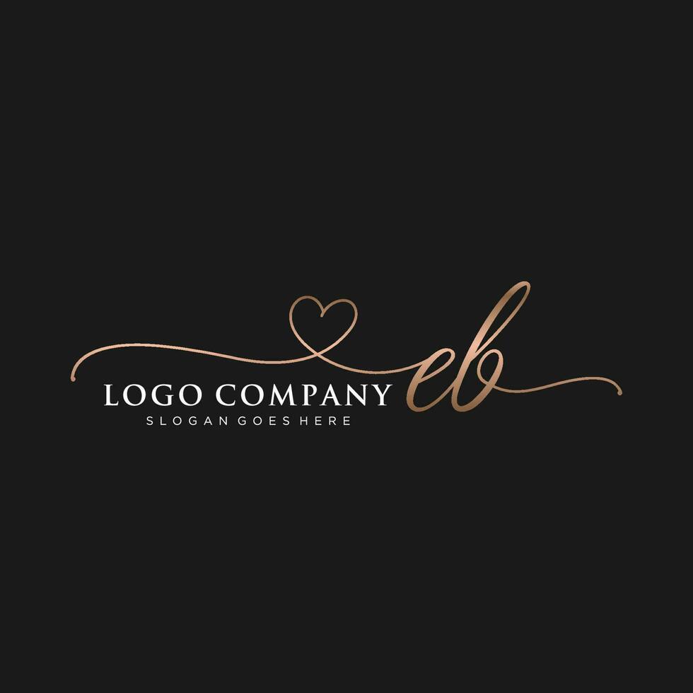 Initial EB feminine logo collections template. handwriting logo of initial signature, wedding, fashion, jewerly, boutique, floral and botanical with creative template for any company or business. vector