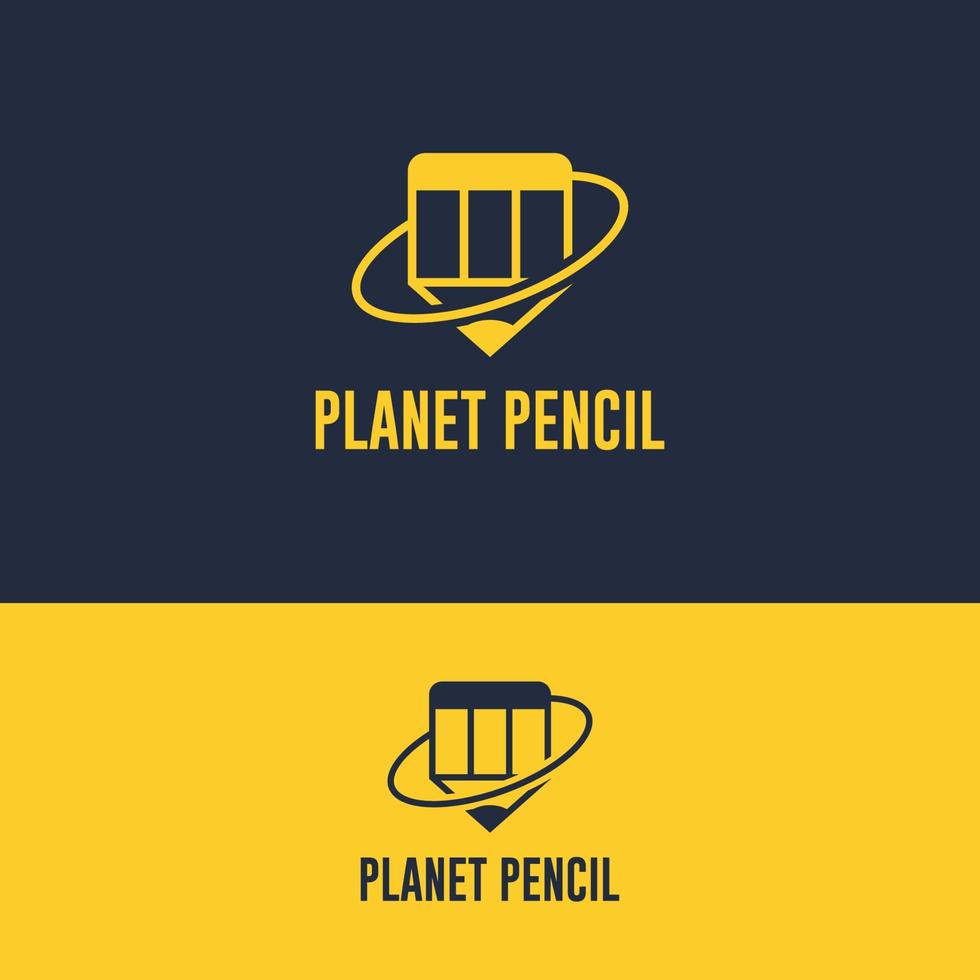 simple outline pencil logo template vector