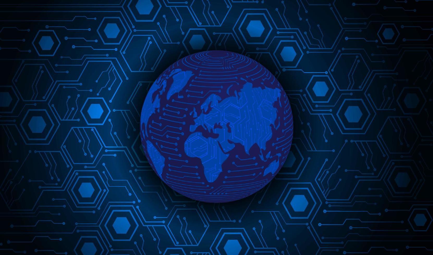 Modern Holographic Globe on Technology Background vector