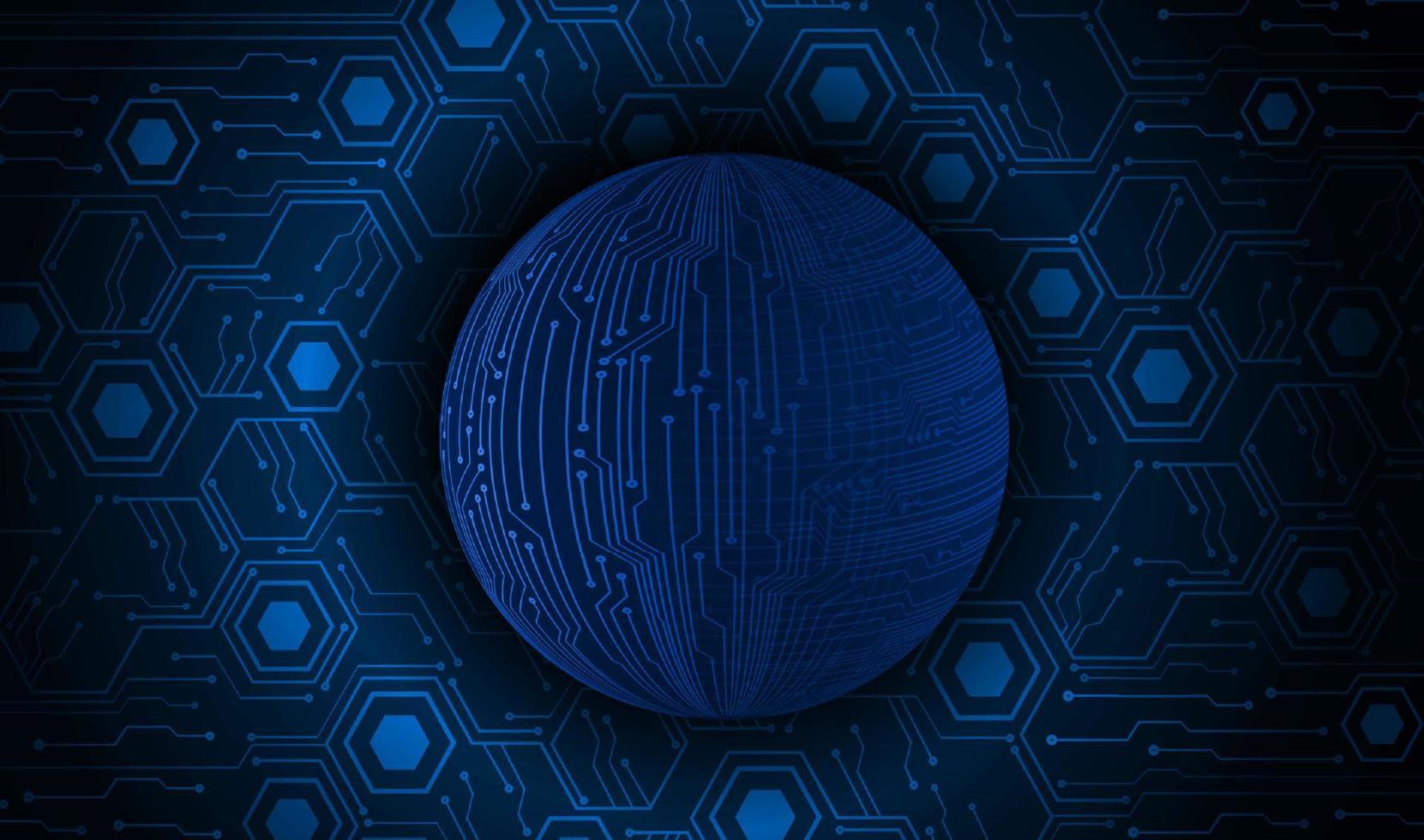 Modern Holographic Globe on Technology Background vector