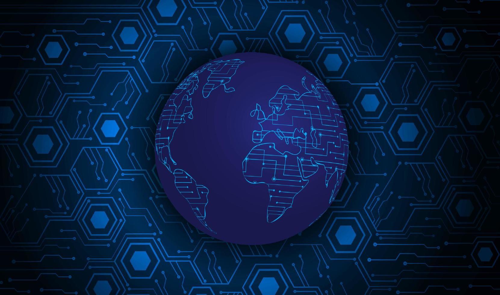 Modern Holographic Globe on Technology Background vector
