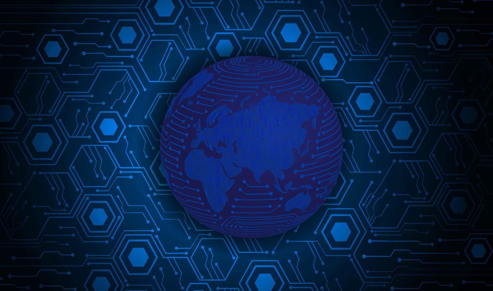 Modern Holographic Globe on Technology Background vector