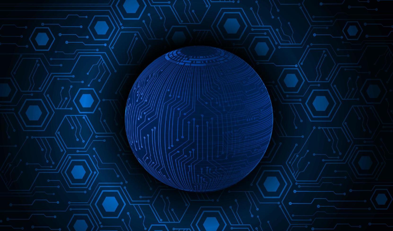 Modern Holographic Globe on Technology Background vector