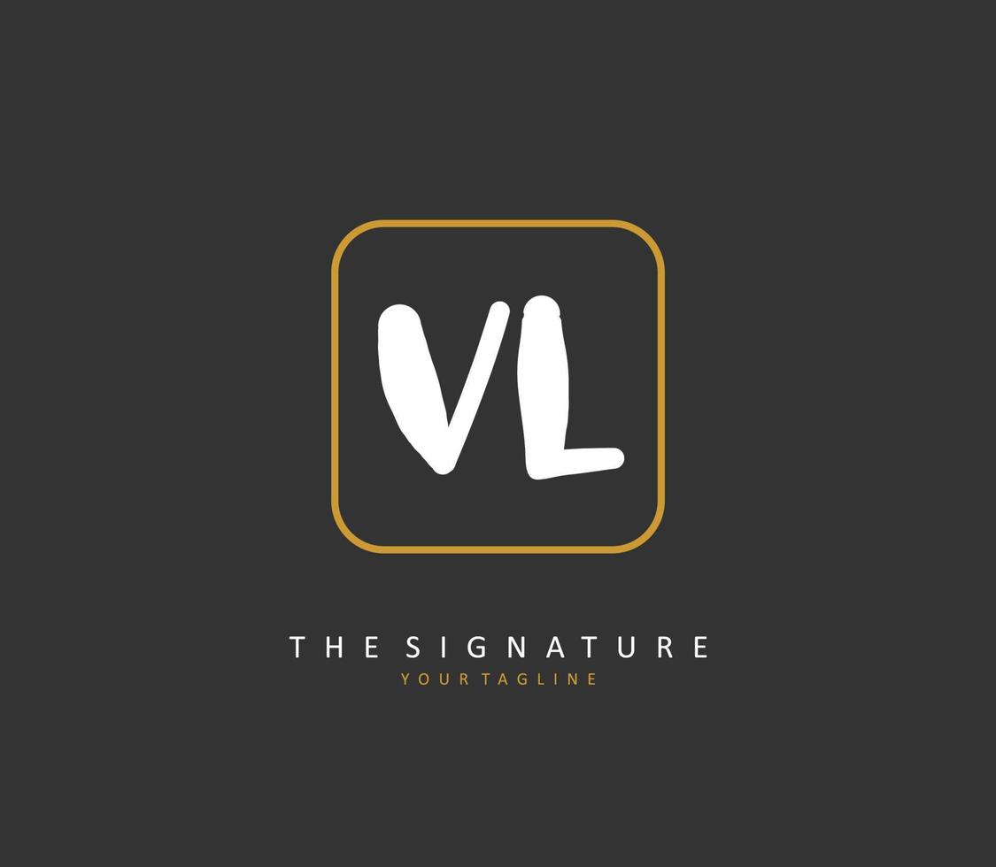 VL Initial letter handwriting and  signature logo. A concept handwriting initial logo with template element. vector
