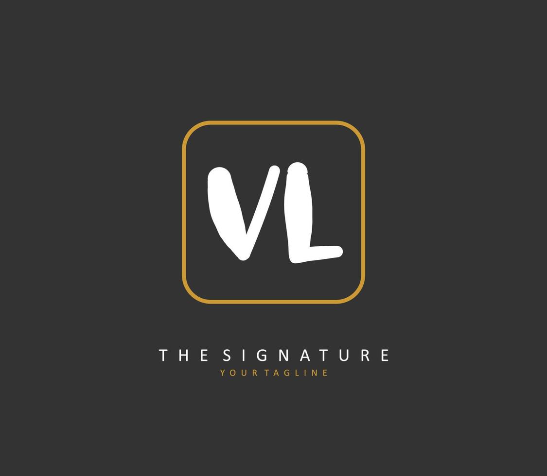 vl inicial letra escritura y firma logo. un concepto escritura inicial logo con modelo elemento. vector