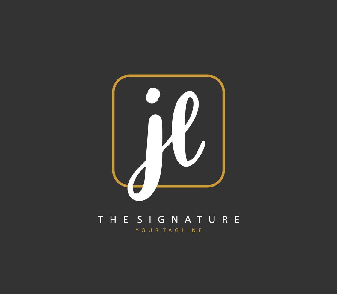 JL Initial letter handwriting and  signature logo. A concept handwriting initial logo with template element. vector