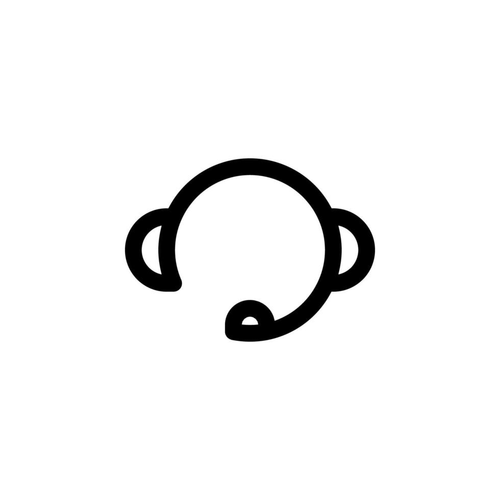 isolated headphone with mic icon vector