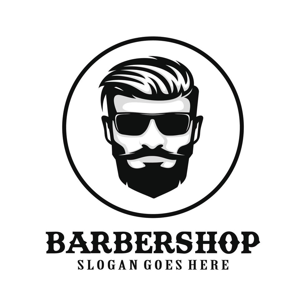 Ilustración de vector de diseño de logotipo de barbería