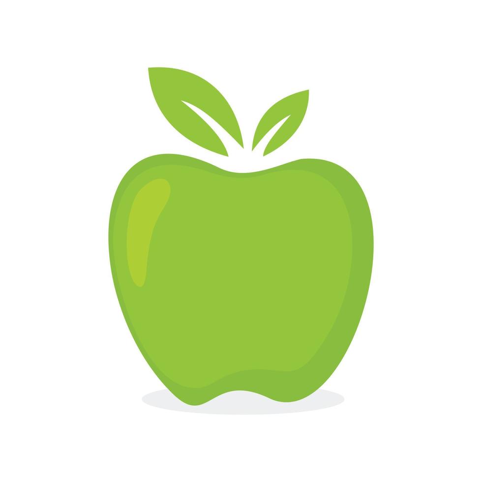 Green apple fruit icon vector