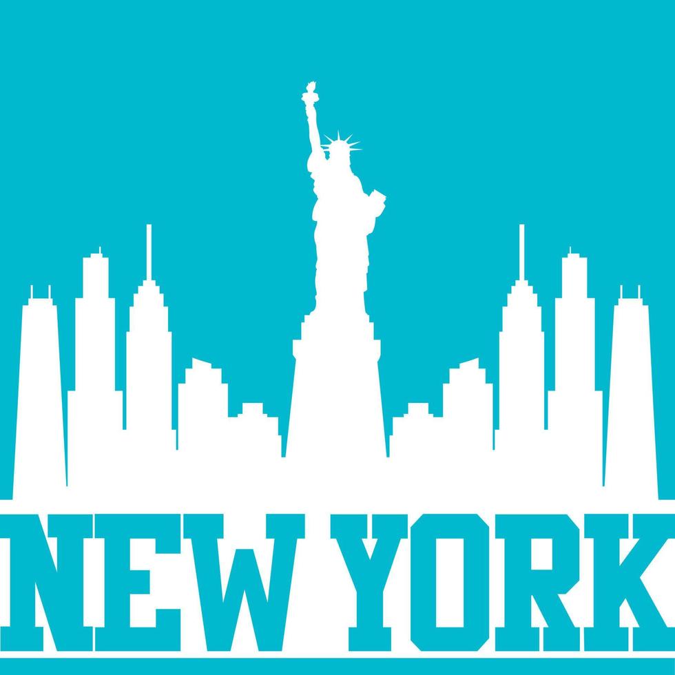 Linear New York City Skyline Vector Illustration Design