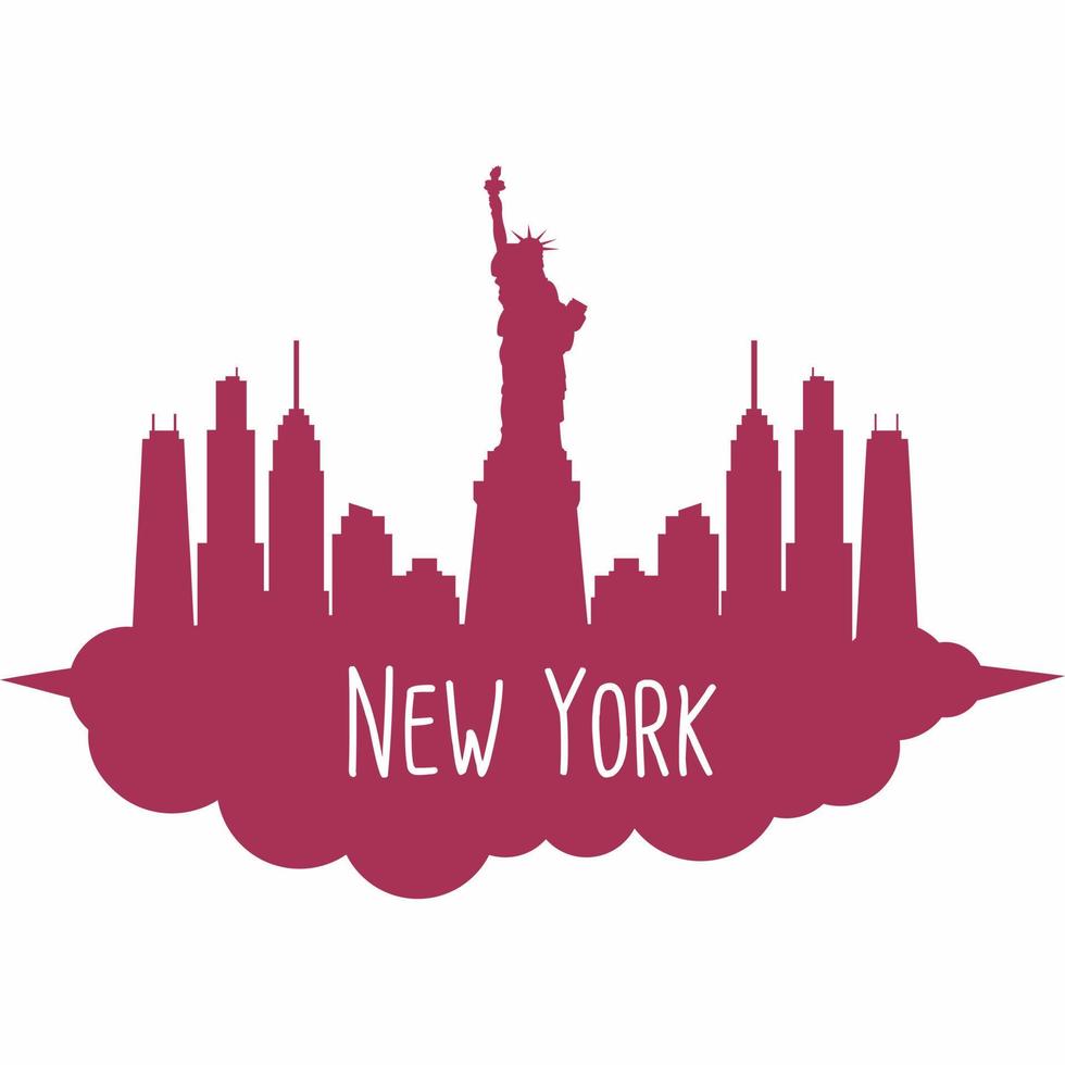 Banner of New York city. All buildings. Flat design vector illustration