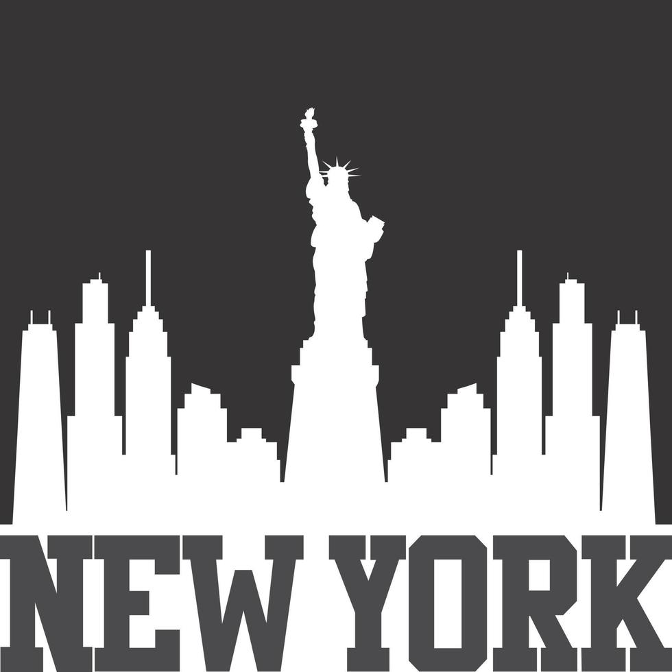 New York City Skyline Silhouette Design Template vector