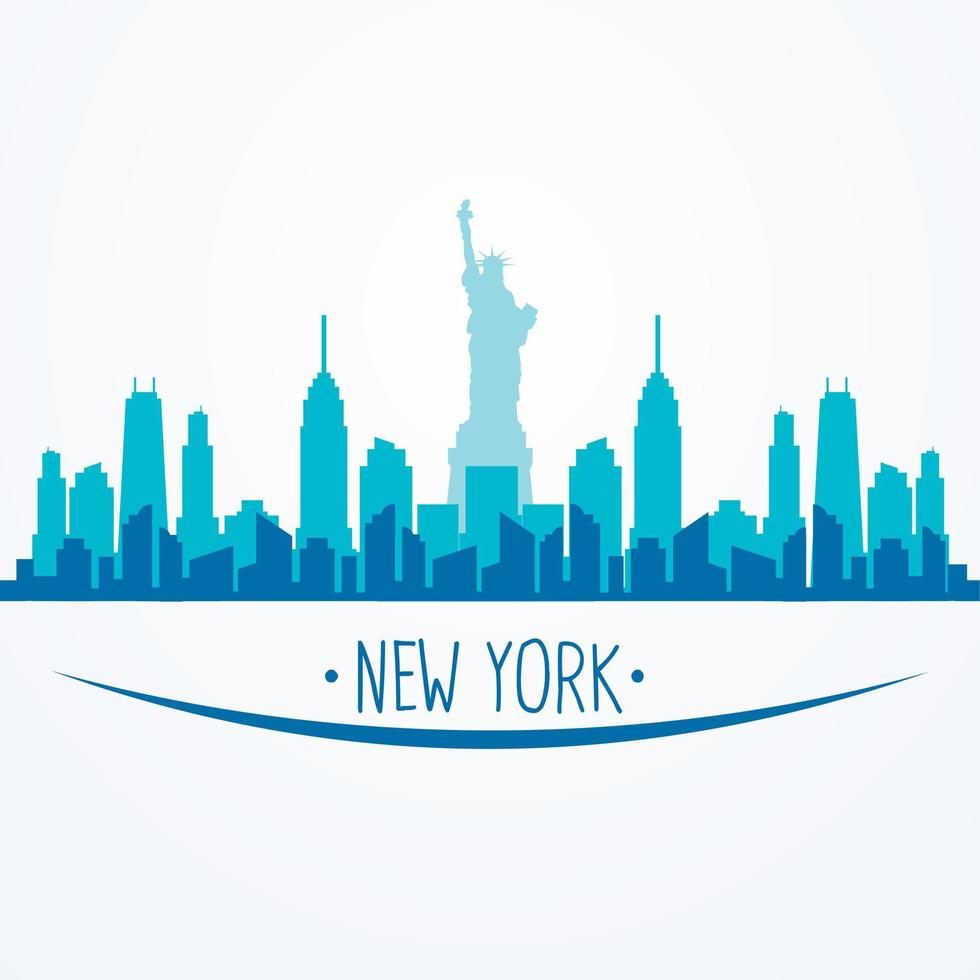 vector plano diseño nuevo York ciudad panorama