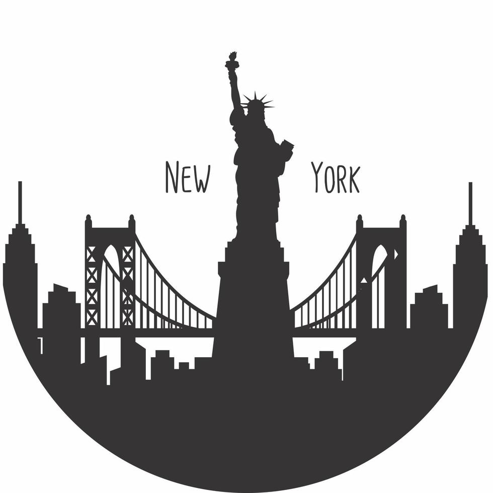 New York City Skyline Vector Illustration