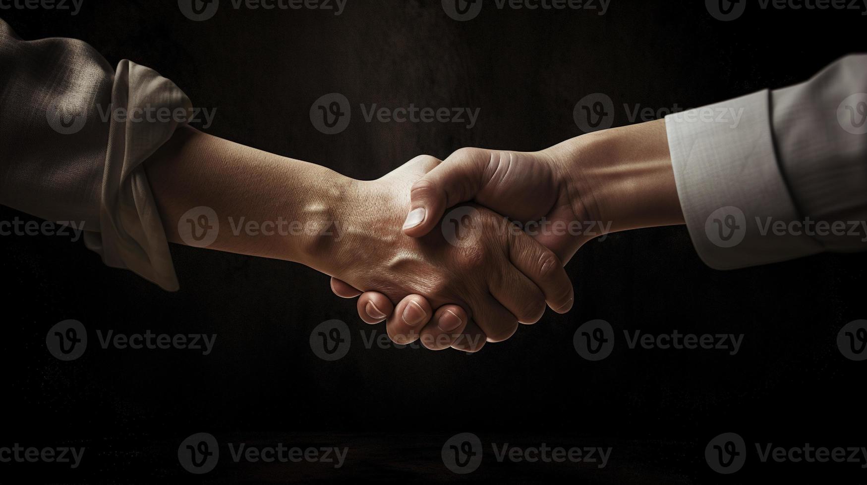 Close-up image of business people shaking hands at meeting or negotiation,Handshake concept,Business concept photo