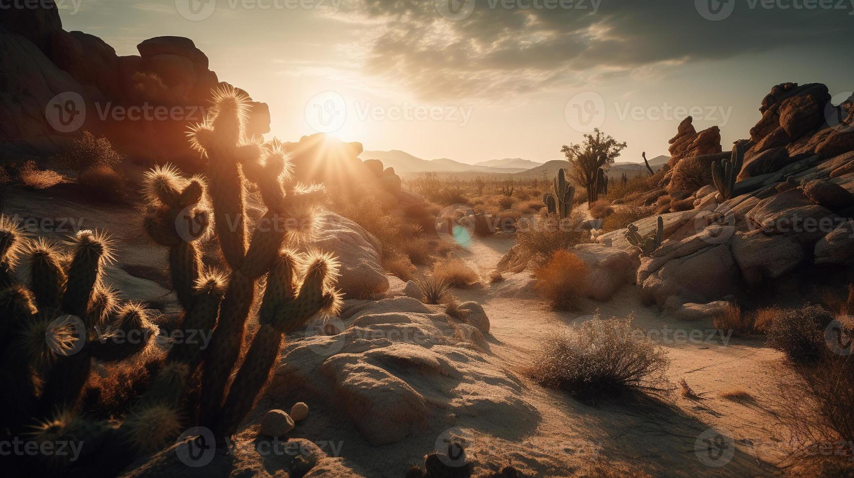 Sunset in Joshua Tree National Park, California, United States photo