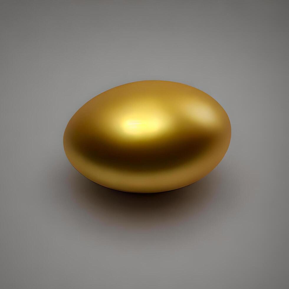 Close up golden egg image of a shiny, photo