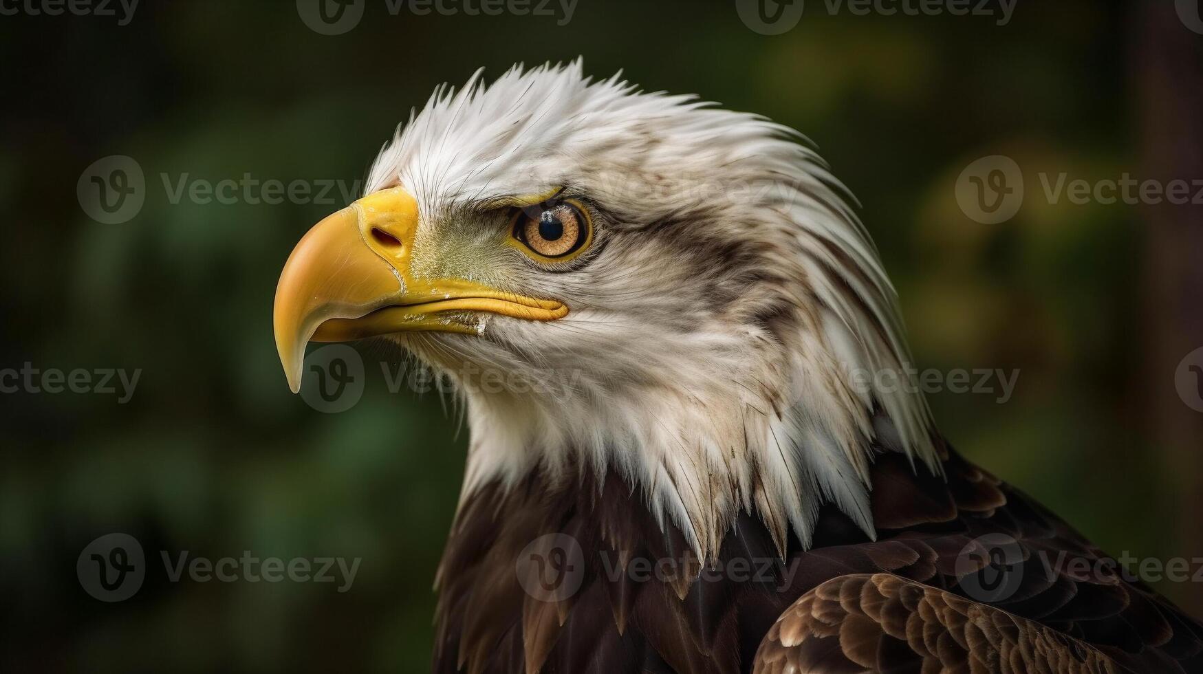 de cerca americano calvo águila en el salvaje - generatvie ai. foto