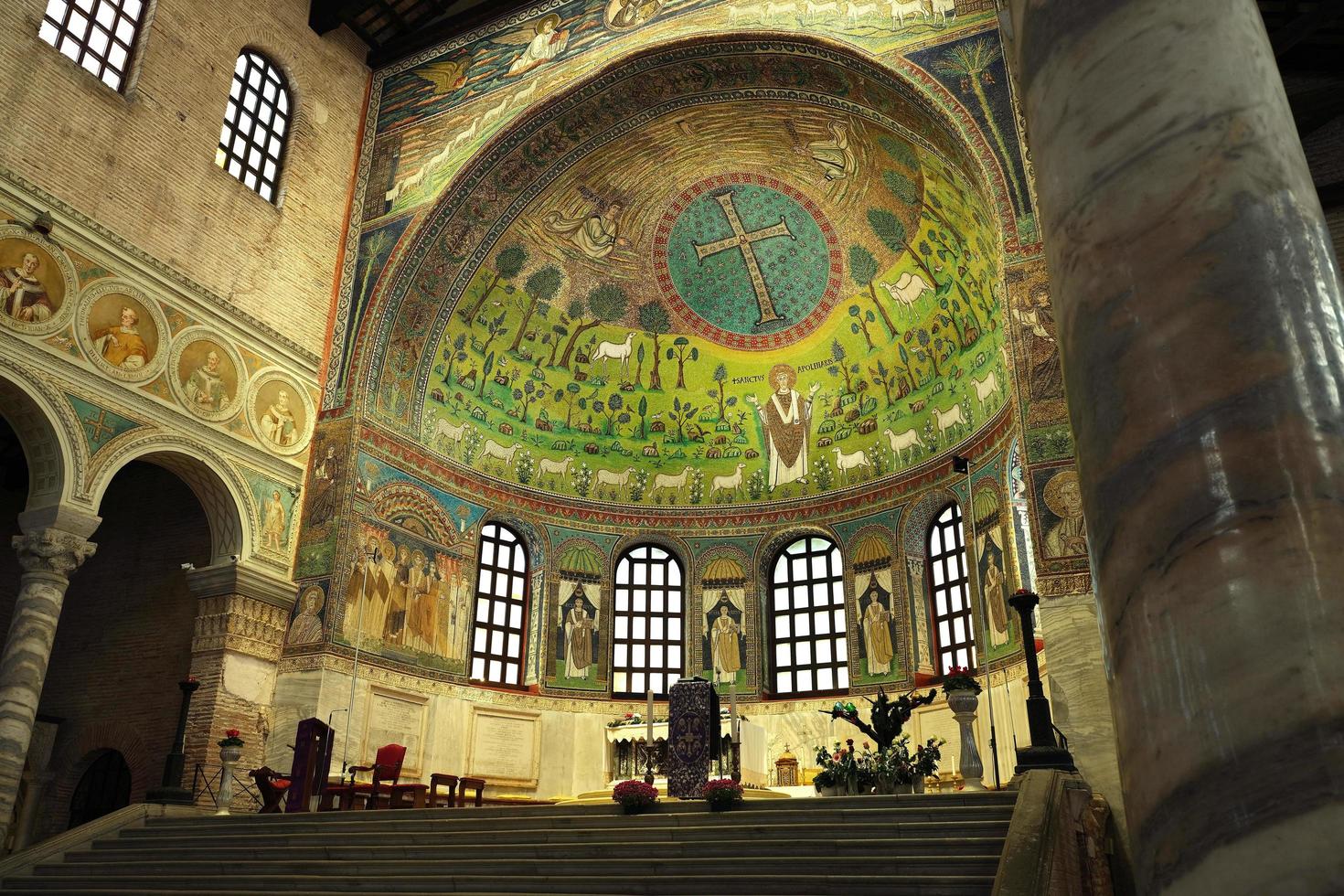 Classe, Ravenna province, Italy December 12, 2022. This basilica from the Byzantine and Roman periods is famous for its mosaics. The remains of St. Apollinaris are buried here. photo