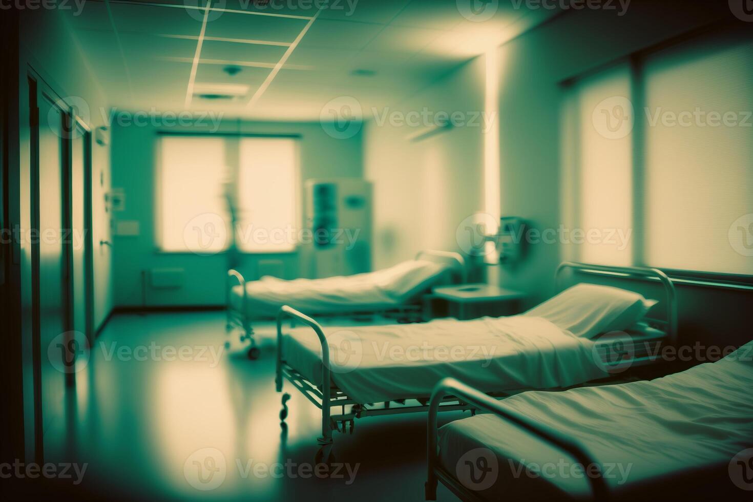 Blurred hospital room, created with photo